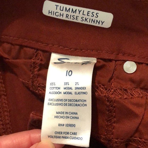 Women’s Seven7 jeans tummy less skinny jeans 10 slimming tummy pane Terracotta - Picture 8 of 8